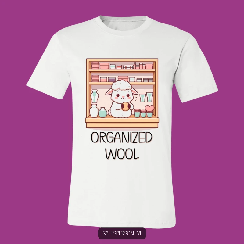 Funny Sheep Shelf T-Shirt: Wear Your Love for Organization Proudly