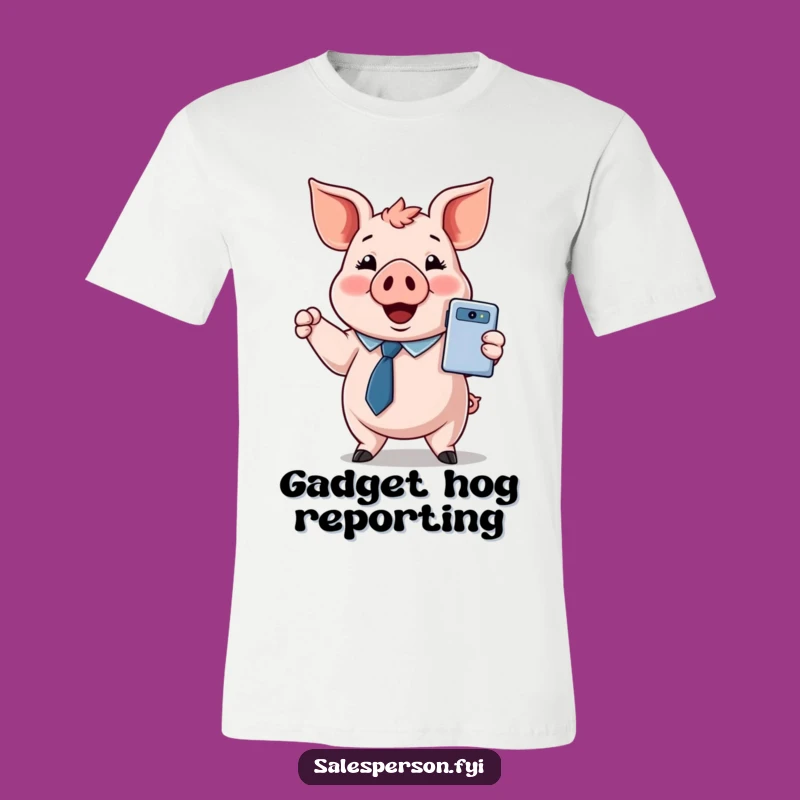 Shiny Gadget Pig T-Shirt: Tech Fun, Awesome Funny Gift!
