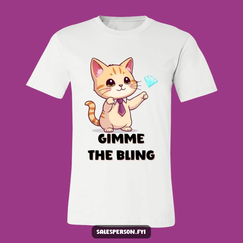 Funny Cat Diamond T-Shirt - Dapper Feline's Jewel Tee, Hilarious Gift