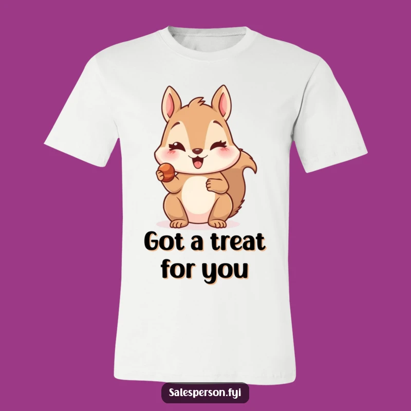 Funny Squirrel Treat Wink Tee - Tempting Snack Shirt, Perfect Gift