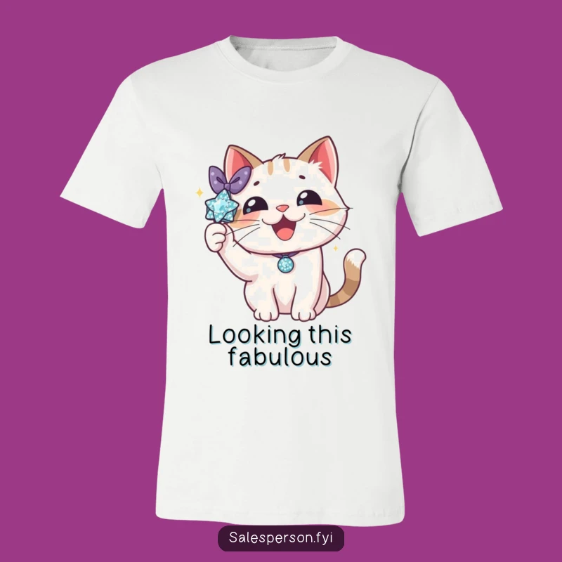 Funny Cat Sparkle T-Shirt: Dazzle with Feline Style, a Chic Graphic Tee