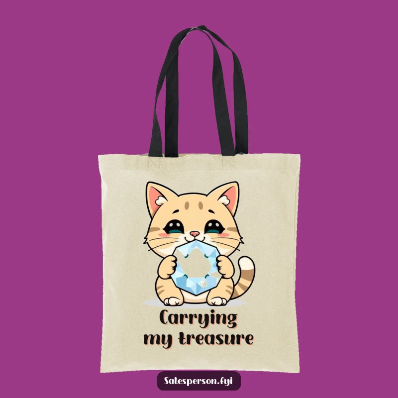 Funny Cat Gem Tote Bag A Cheerful Accessory For Your Treasures