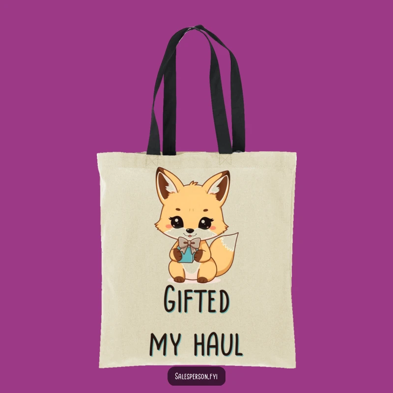 Funny Fox Bowtie Gift Tote Bag: Chic & Humorous Accessory