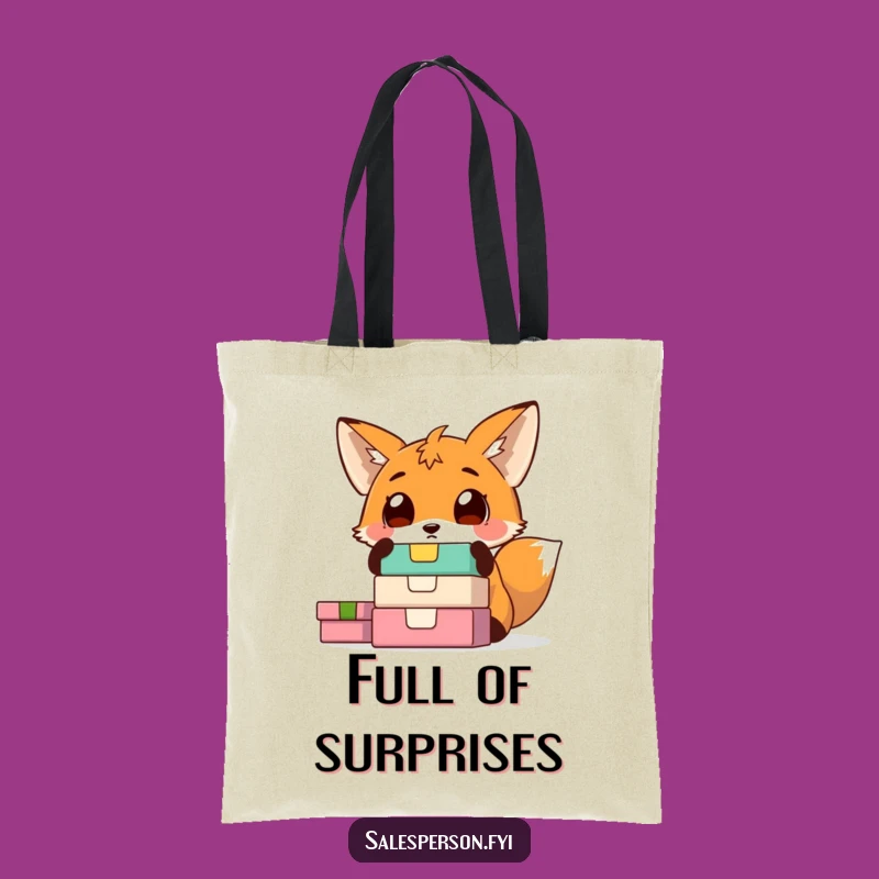 Funny Fox Surprise Tote Bag: Carry Your Discoveries in Style