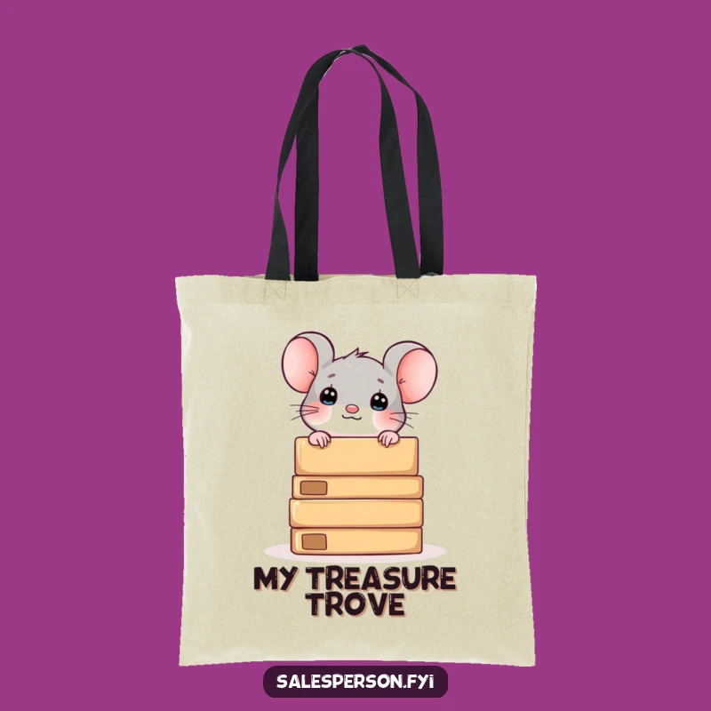 Funny Mouse and Boxes Tote Bag: Carry Your Discoveries with Humorous Style