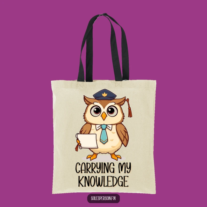 Funny Owl Graduation Tote Bag: Carry Your Knowledge with Style