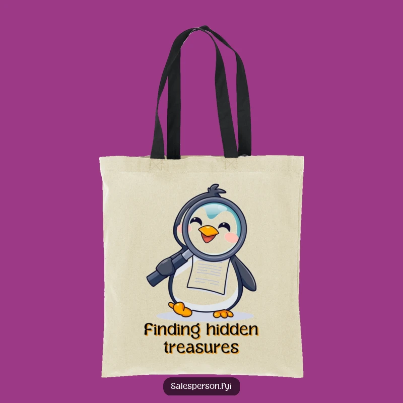 Funny Penguin Detective Tote Bag: Carry Your Discoveries with a Smile