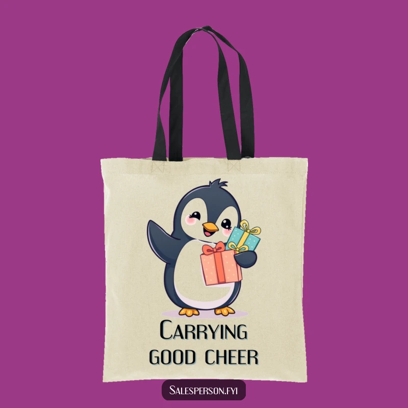 Funny Penguin Gift Tote Bag - Cheerful Surprise Bag for Givers