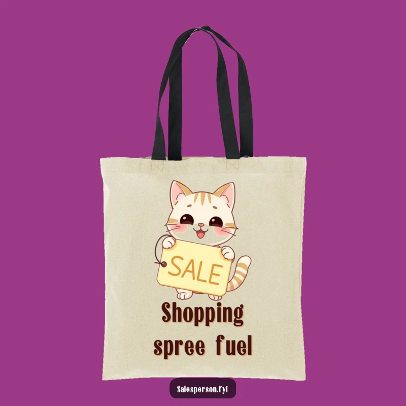 Funny Cat SALE Tote Bag - Happy & Practical Gift for Shoppers