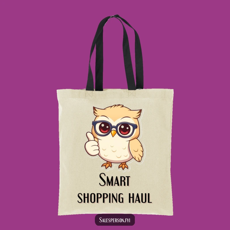 Funny Owl Glasses Tote Bag: Carry Wisdom Stylishly, Great Funny Gift