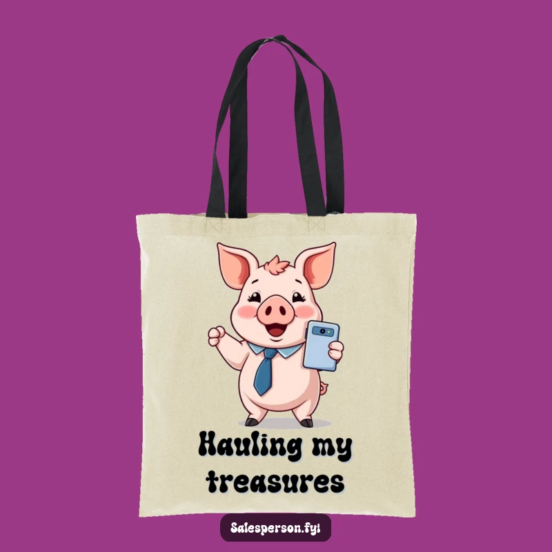 Tech Pig Tote Bag: Carry Your Gear, Perfect Funny Gift!